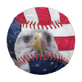Pelota De Béisbol Águila y bandera de Estados Unidos