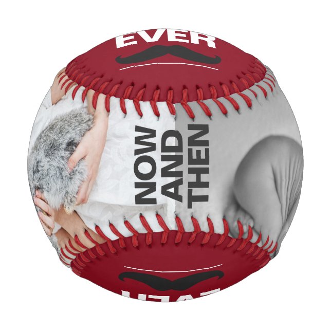 Pelota De Béisbol Ahora y después imagínate el mejor día del padre (Anverso)