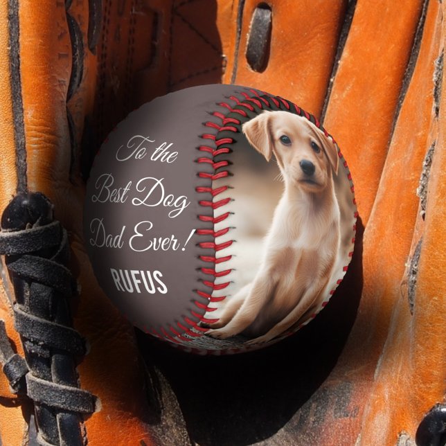 Pelota De Béisbol Al mejor perro papá Personalizado foto y texto (Subido por el creador)