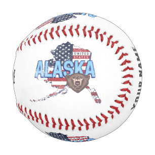 Pelota De Béisbol Alaska State Estados Unidos Map Vintage USA