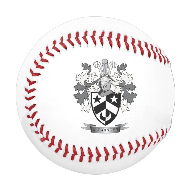 Pelota De Béisbol Alexander Family Crest Coat of Arms (Anverso izquierdo)