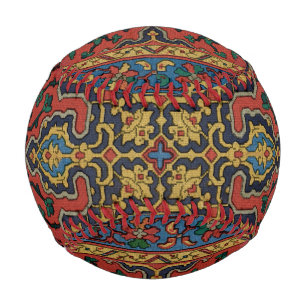 Pelota De Béisbol Alfombra Persa Clásica Rojo Azul