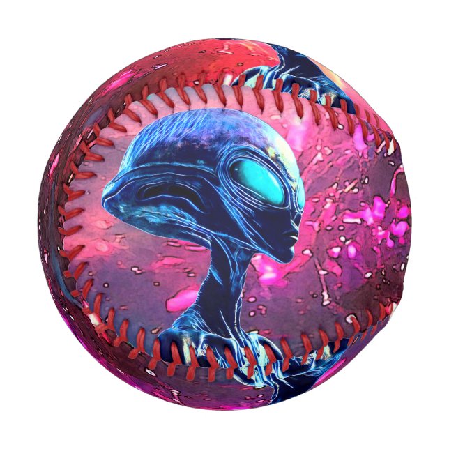 Pelota De Béisbol Alien Wisdom Psychedelic Scifi Art (Anverso izquierdo)