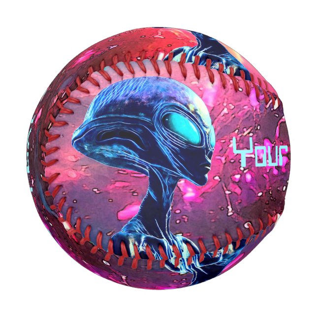 Pelota De Béisbol Alien Wisdom Psychedelic Scifi Art (Anverso izquierdo)