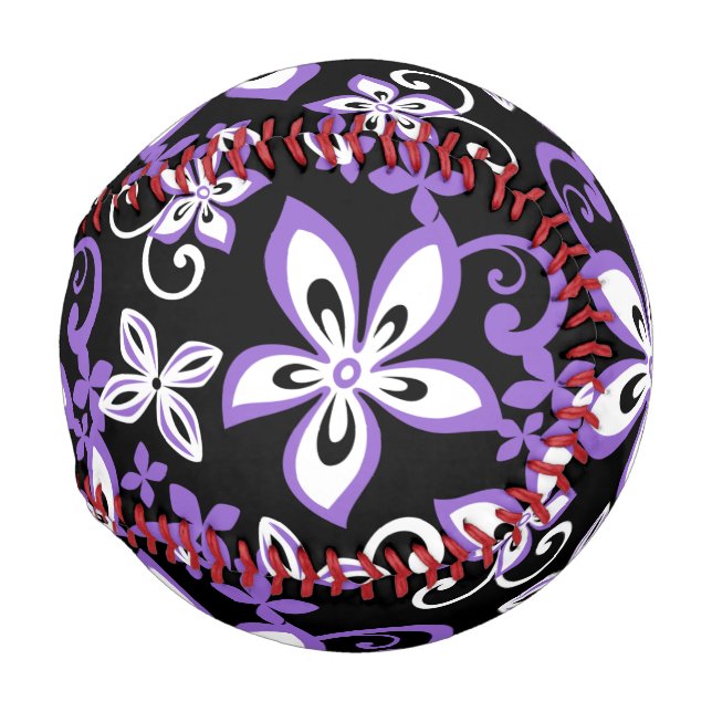 PELOTA DE BÉISBOL ALOHA HAWAII (NEGRO/PURPLE) (Anverso derecho)