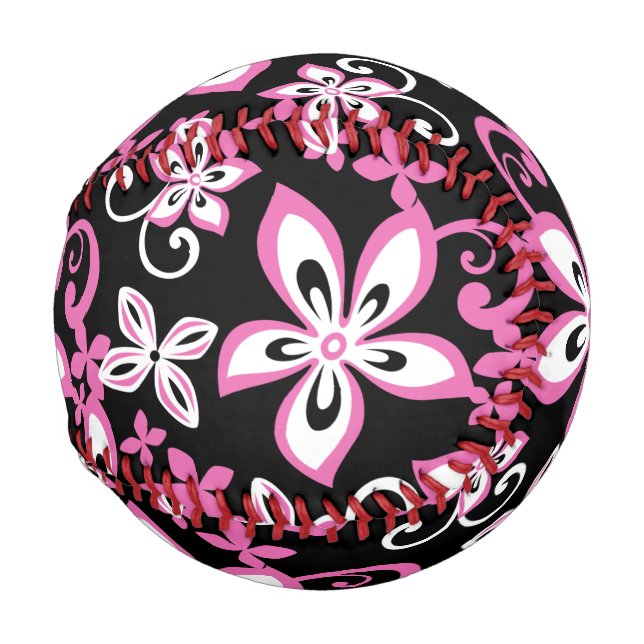 PELOTA DE BÉISBOL ALOHA HAWAII (NEGRO/ROSA) (Anverso derecho)