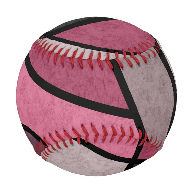 Pelota De Béisbol Amanecer rosa , abstracto (Reverso)