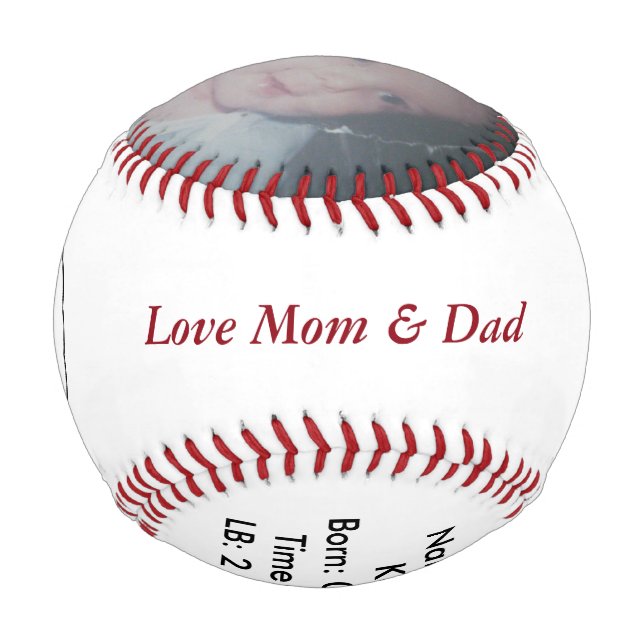 Pelota De Béisbol Amar a mamá y papá Béisbol (Reverso)