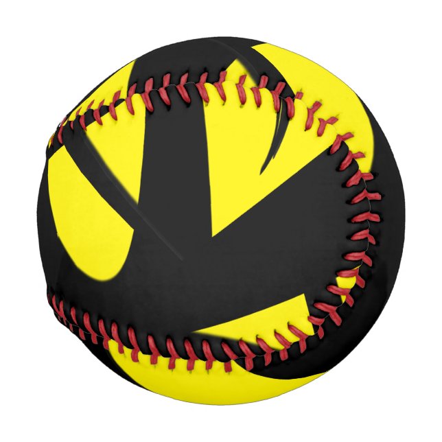 Pelota De Béisbol Amarillo contemporáneo moderno / negro  (Anverso derecho)