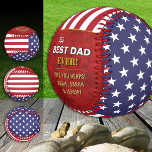 Pelota De Béisbol America Best Dad, Estados Unidos patriótico, bande