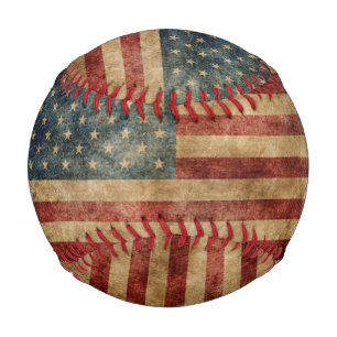 Pelota De Béisbol americana rústica, bandera de los estados unidos, 