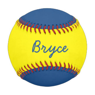 Pelota De Béisbol Añadir nombre Personalizado béisbol azul y amarill
