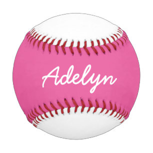 Pelota De Béisbol Añadir nombre Personalizado béisbol blanco y rosa