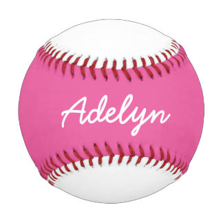 Pelota De Béisbol Añadir nombre Personalizado béisbol blanco y rosa