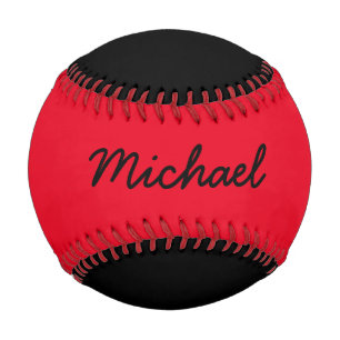 Pelota De Béisbol Añadir nombre Personalizado Béisbol negro y rojo