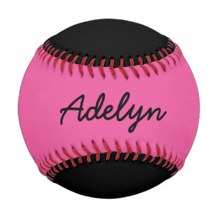 Pelota De Béisbol Añadir nombre Personalizado Béisbol negro y rosa