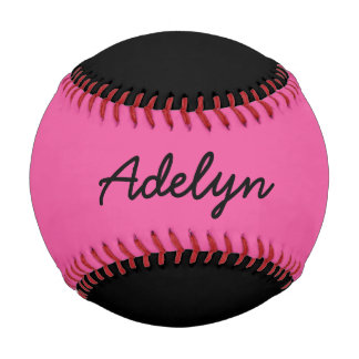 Pelota De Béisbol Añadir nombre Personalizado Béisbol negro y rosa