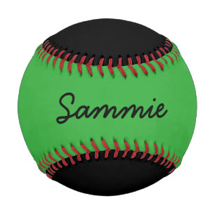 Pelota De Béisbol Añadir nombre Personalizado Béisbol negro y verde