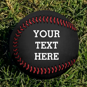 Pelota De Béisbol Añadir su propio texto Personalizado aquí negro y 