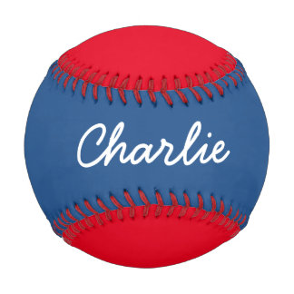 Pelota De Béisbol Añadir un nombre Personalizado Béisbol rojo y azul