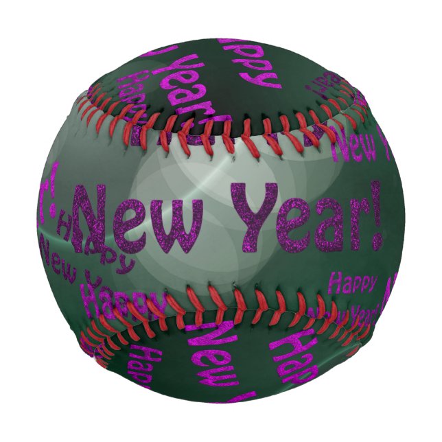 Pelota De Béisbol año nuevo feliz (Reverso)
