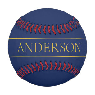 Pelota De Béisbol Apellido o empresa Navy Blue & Gold Name