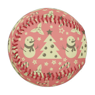 Pelota De Béisbol Árboles de Navidad retro estrella de berry caramel