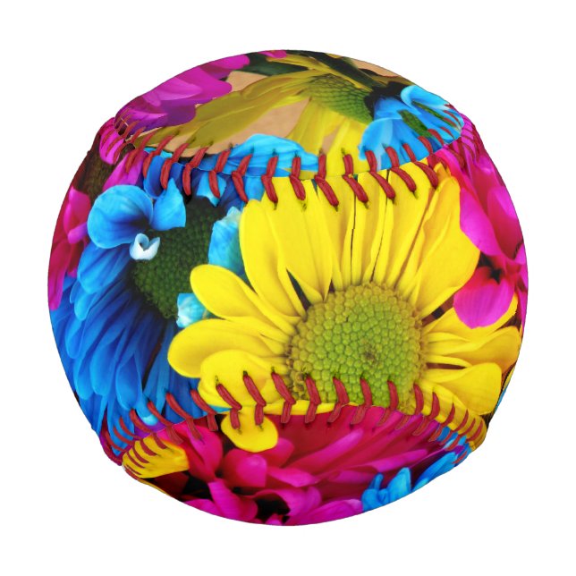 Pelota De Béisbol Arcoiris de Daisies (Reverso)