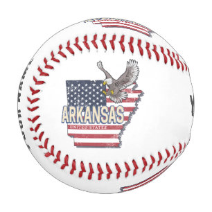 Pelota De Béisbol Arkansas Estados Unidos Retro Map Vintage Estados