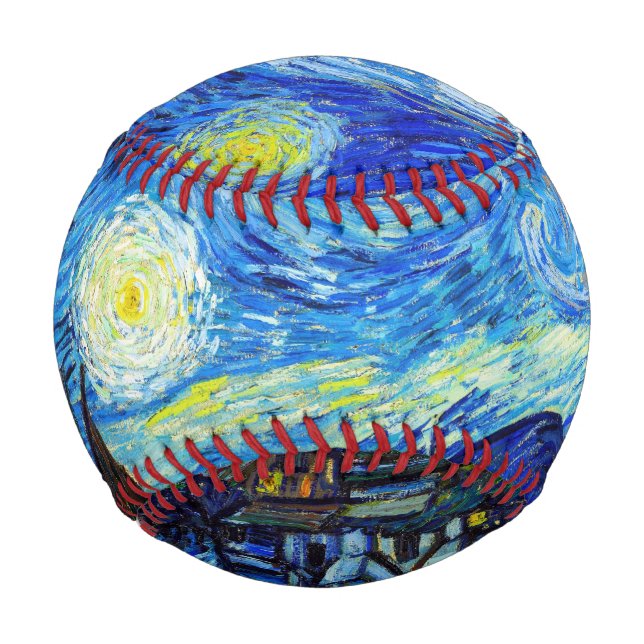 Pelota De Béisbol Arte de pintura de Guay Starry Night Vincent Van G (Reverso)