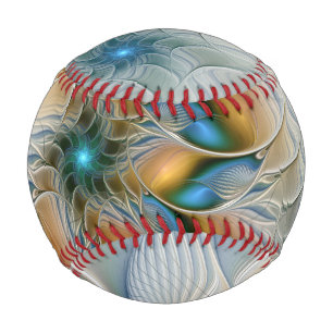 Pelota De Béisbol Arte fractal de fantasía abstracta y elevada con a