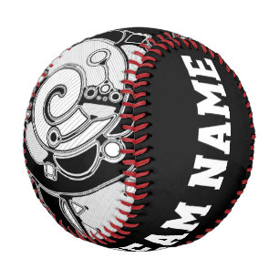 Pelota De Béisbol Arte Geométrico Blanco Y Negro 4