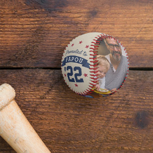Pelota De Béisbol Ascendido a Papou Foto del nuevo abuelo