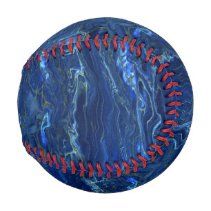 Pelota De Béisbol Astración acrílica de mármol de oro azul de la mar
