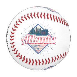 Pelota De Béisbol Atlanta Georgia Estados Unidos Retro Skyline