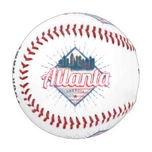 Pelota De Béisbol Atlanta Georgia Estados Unidos Retro Skyline