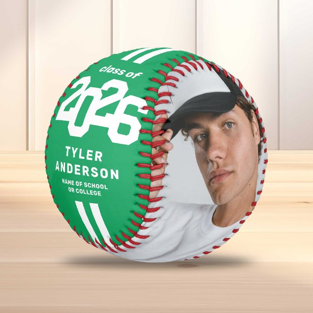 Pelota De Béisbol Atleta 2025 Personalizado de Graduación Verde Foto (Subido por el creador)