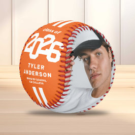 Pelota De Béisbol Atleta Personalizado de Graduación 2025 Naranja Fo