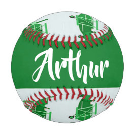 Pelota De Béisbol Aviones voladores verdes sobre azul