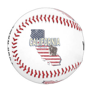 Pelota De Béisbol Aviso de mapa de estados retro de California
