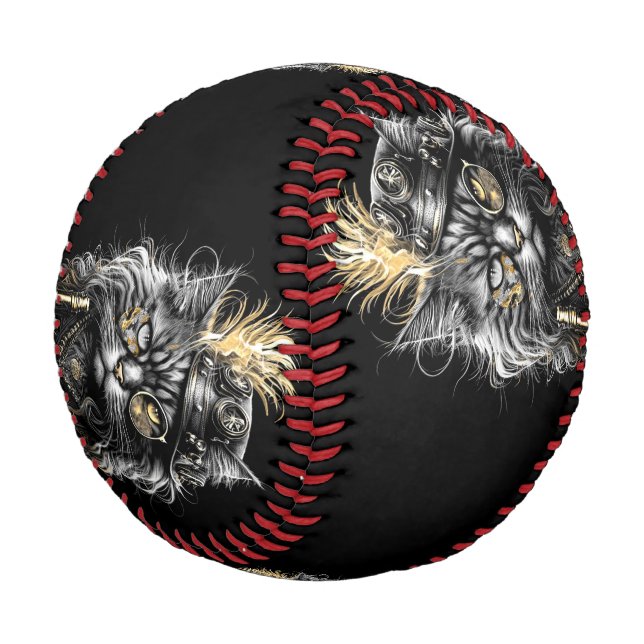 Pelota De Béisbol Awesome Steampunk Cat  (Angular)