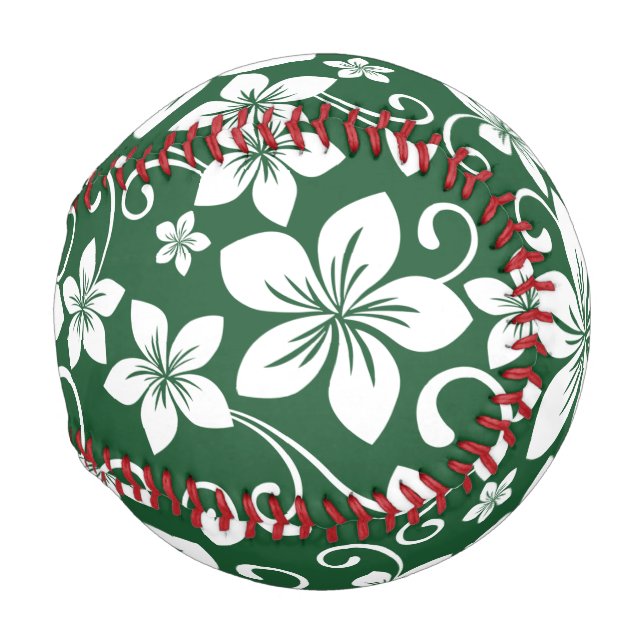 PELOTA DE BÉISBOL AZUL HAWAII (VERDE FORESTAL) (Anverso derecho)