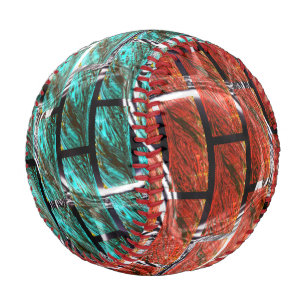Pelota De Béisbol ¿Azul rojo, burbujas en el efecto de rebanado o la
