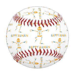 Pelota De Béisbol Azulejo cerámico de esqueleto humano feliz
