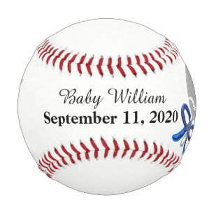Pelota De Béisbol Baby Boy Birats Stats Silver Blue Rattle