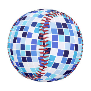 Pelota De Béisbol Baldosas de piscina, mosaicos azules, patrón geomé