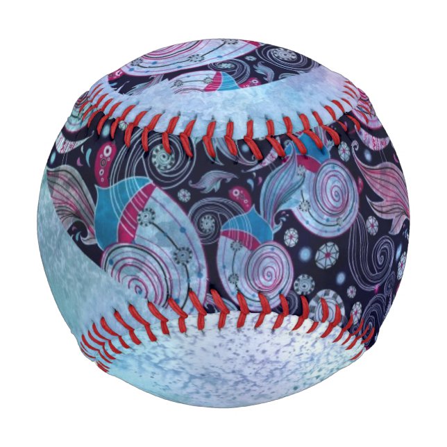 Pelota De Béisbol Ballena de silueta ornamental (Anverso)