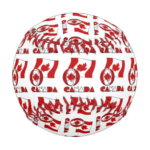 Pelota De Béisbol Balón de fútbol y bandera canadienses