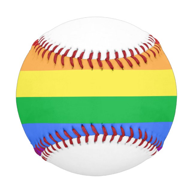 Pelota De Béisbol Bandera arco iris (Anverso)