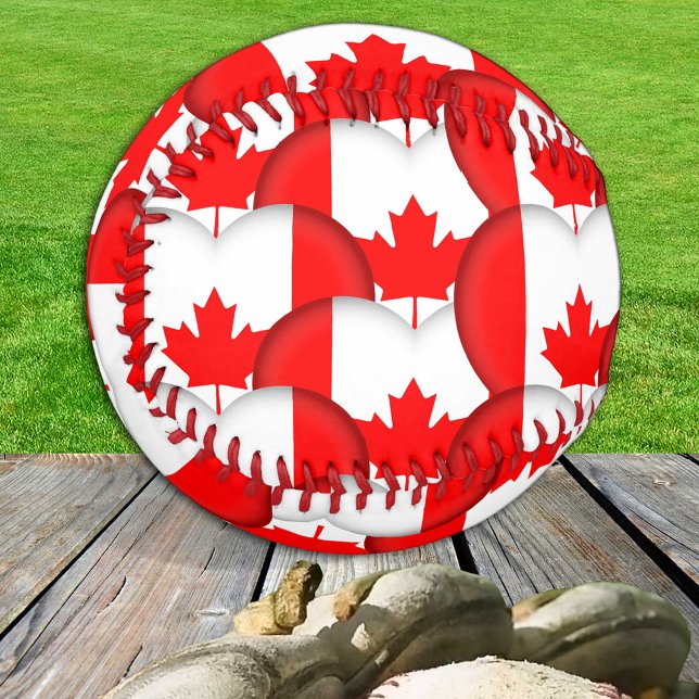 Pelota De Béisbol Bandera canadiense, corazones - Baseballs, Love Ca (Subido por el creador)